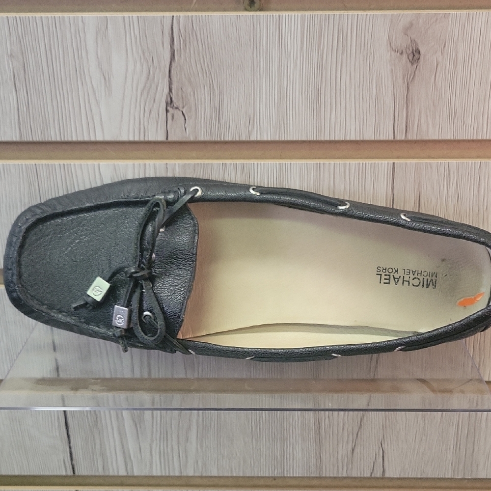 Michael Kors Black Leather Loafers for Women